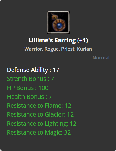 Lillime's Earring +1